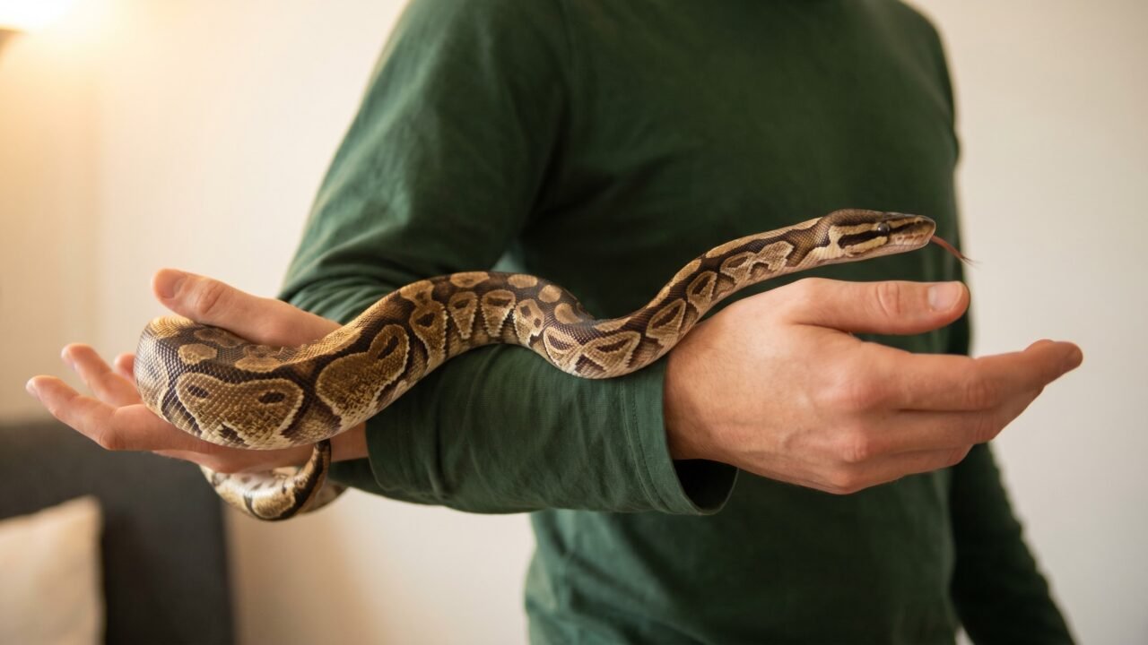 How to handle a ball python safely (and how often)